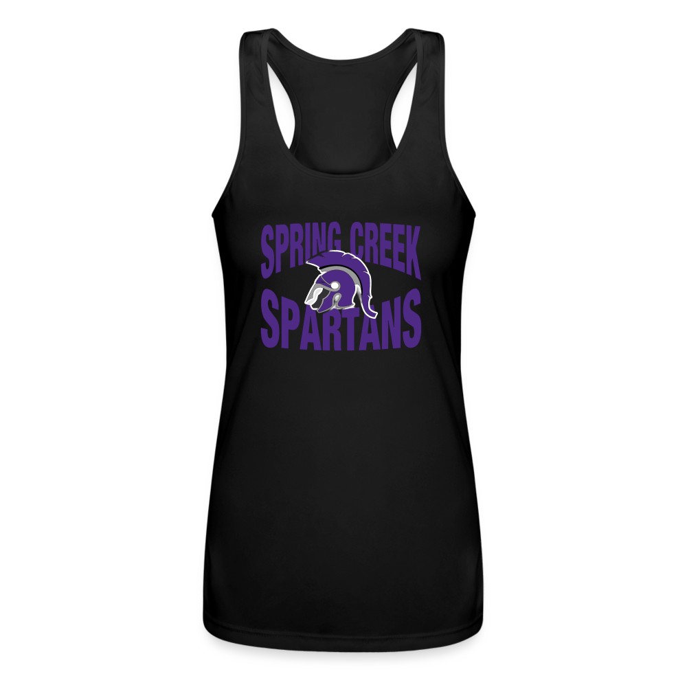 Women’s Spring Creek Spartans Performance Racerback Tank Top - black