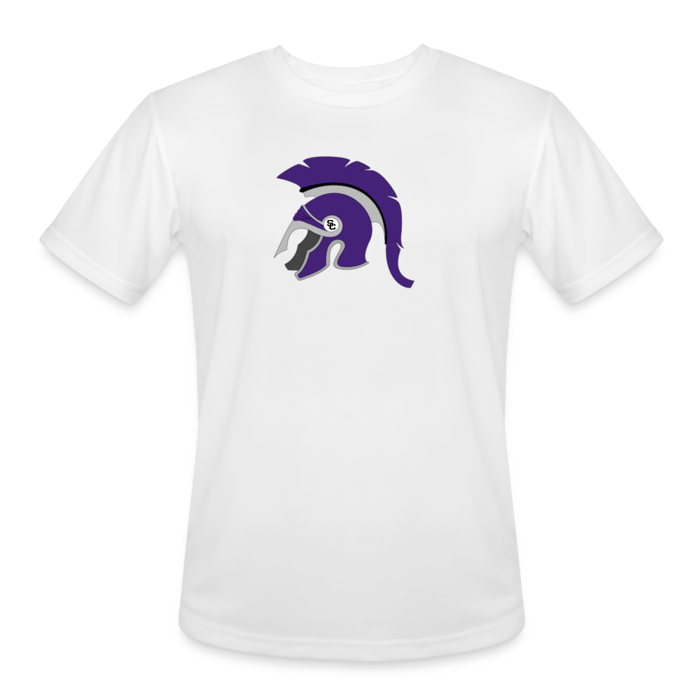 Men’s Spartan Helmet Moisture Wicking Performance T-Shirt - white