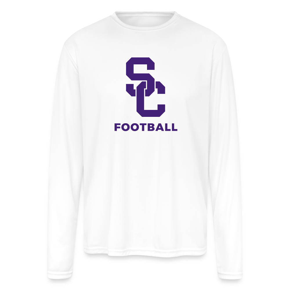 SC Football Men's Moisture Wicking Performance Long Sleeve T-Shirt - white