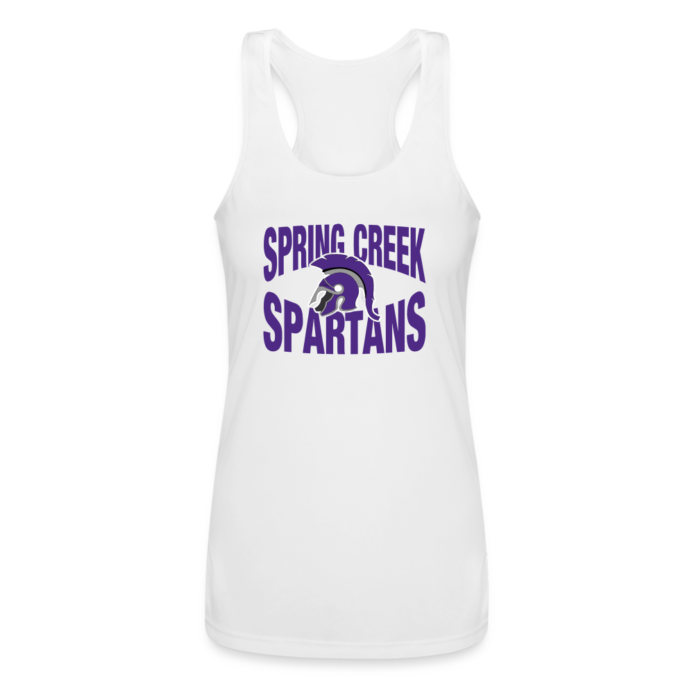 Women’s Spring Creek Spartans Performance Racerback Tank Top - white