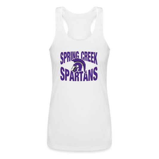 Women’s Spring Creek Spartans Performance Racerback Tank Top - white