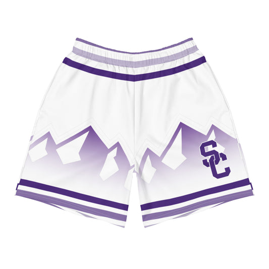 SC Spartans White Ruby Mtns Athletic Long Shorts