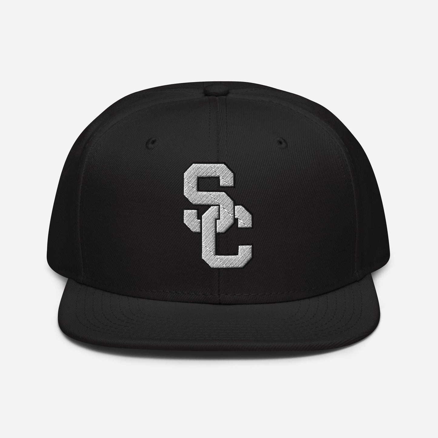 SC Black with White Lettering Snapback Hat