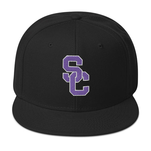 SC Black with Purple Lettering Snapback Hat