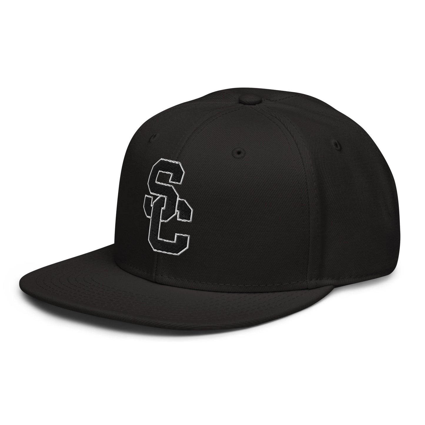 SC Black with Black Lettering Snapback Hat