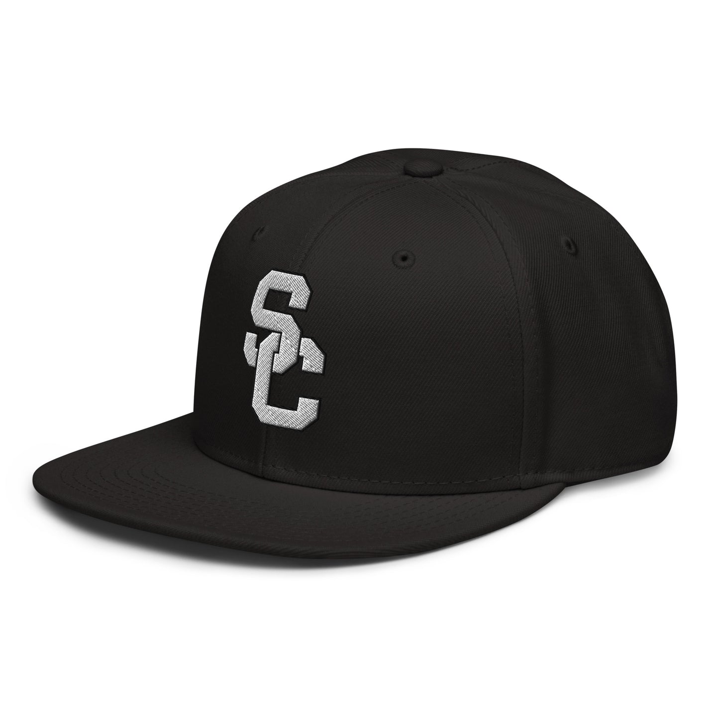 SC Black with White Lettering Snapback Hat