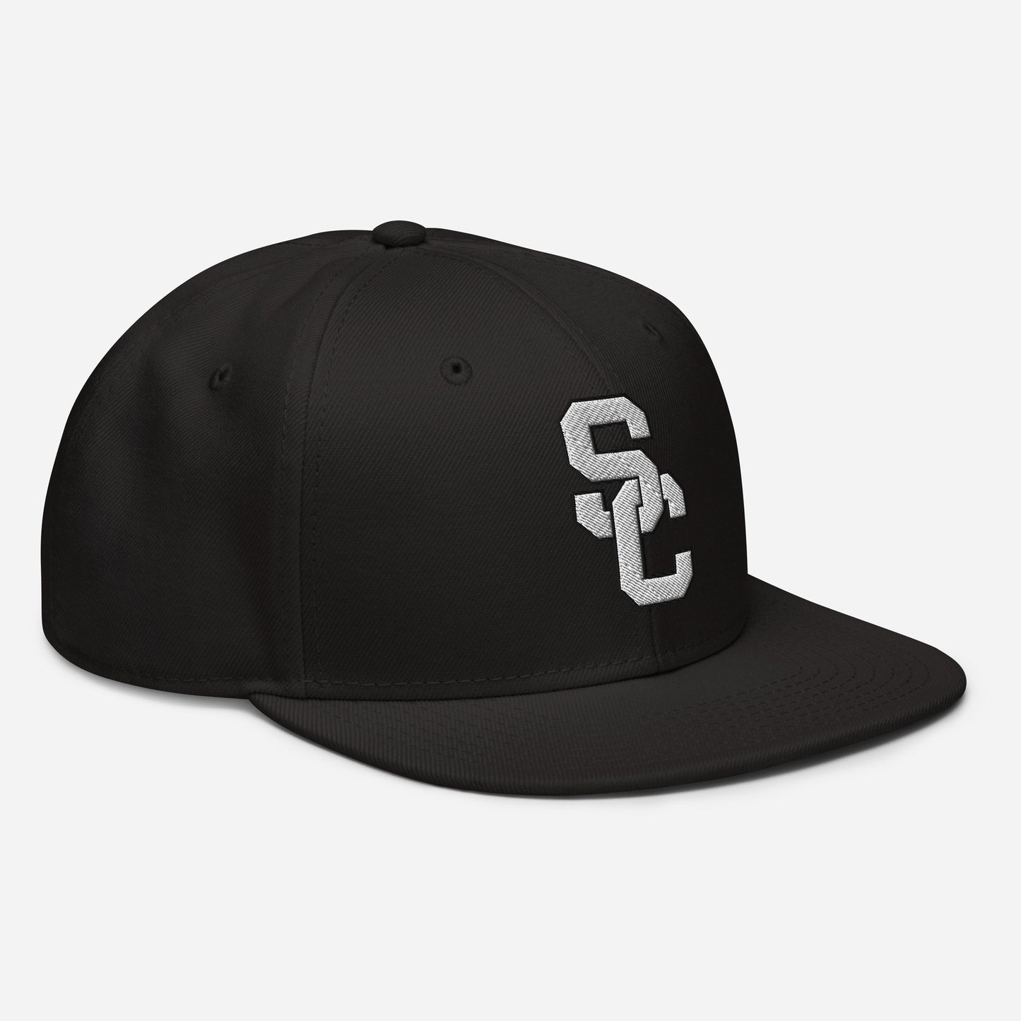 SC Black with White Lettering Snapback Hat