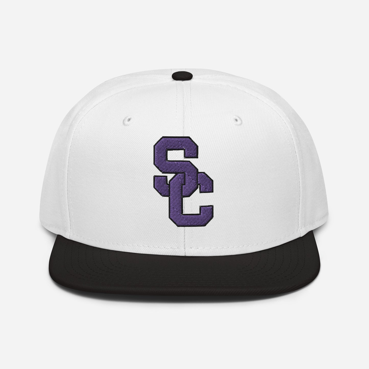 SC White and Black with Purple Lettering Snapback Hat