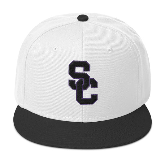 SC White and Black with Black Lettering Snapback Hat