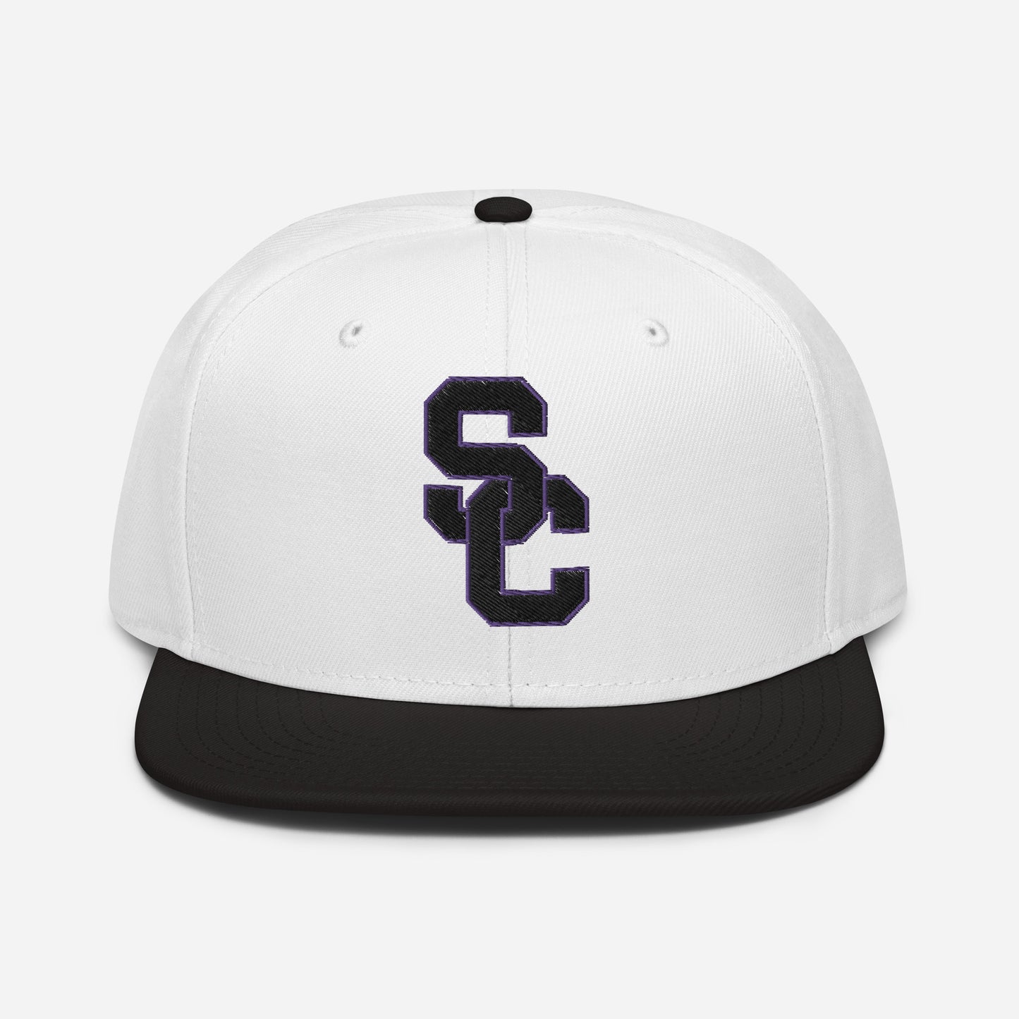 SC White and Black with Black Lettering Snapback Hat