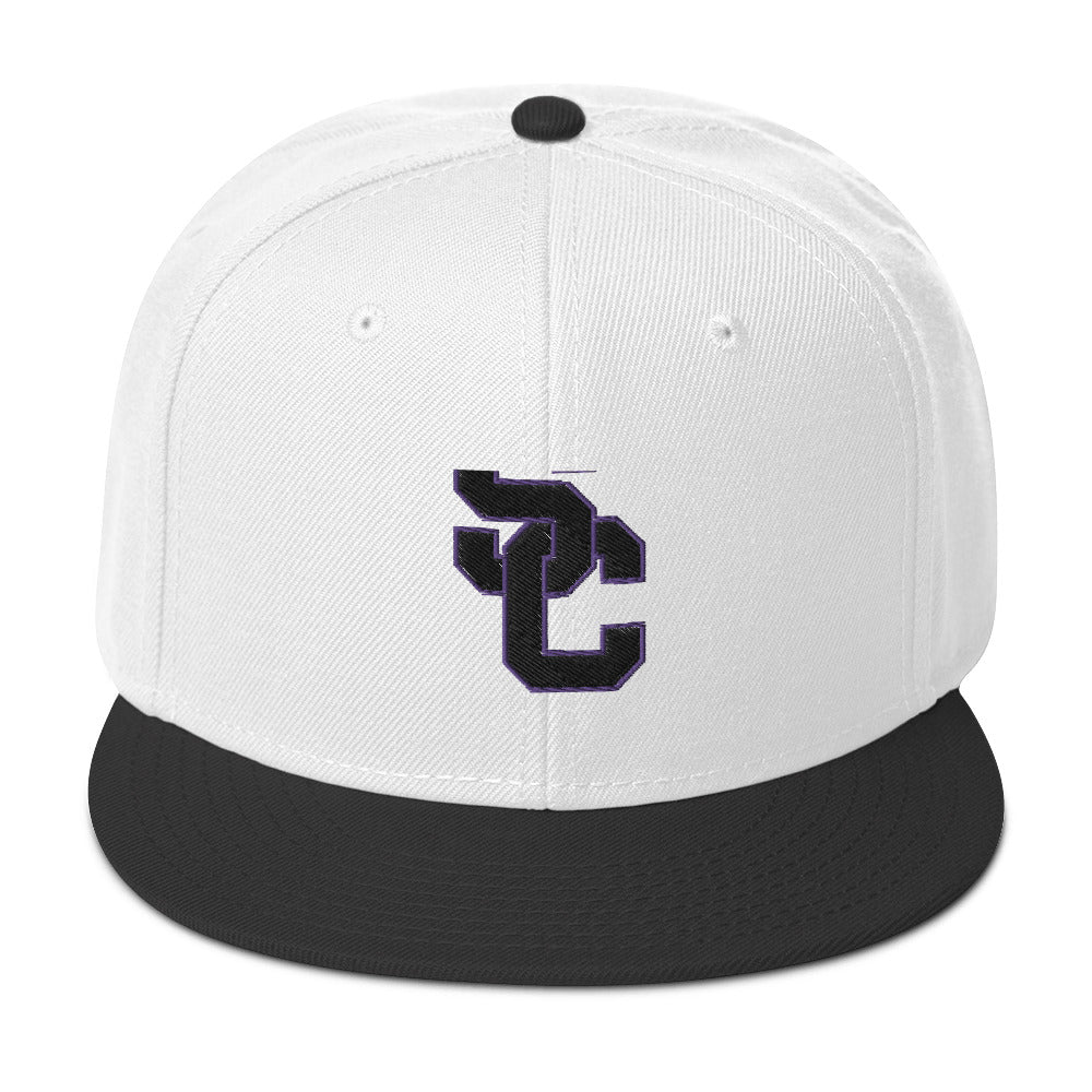 SC White and Black with Black Lettering Snapback Hat