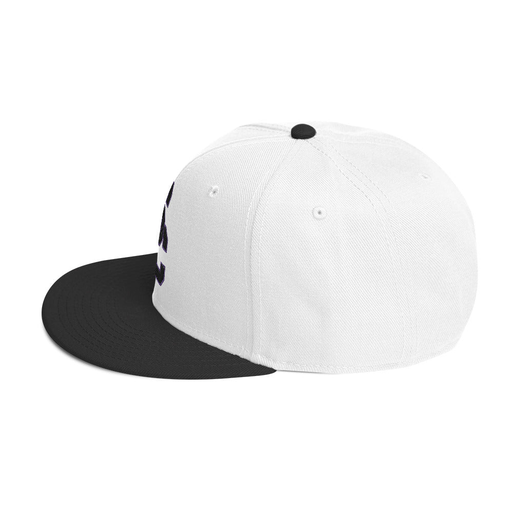 SC White and Black with Black Lettering Snapback Hat