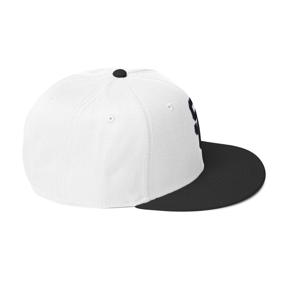 SC White and Black with Black Lettering Snapback Hat