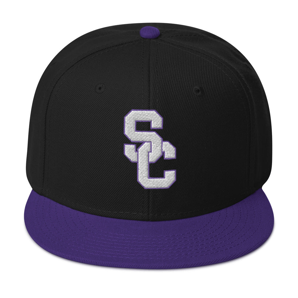 SC Black and Purple with White Lettering Snapback Hat