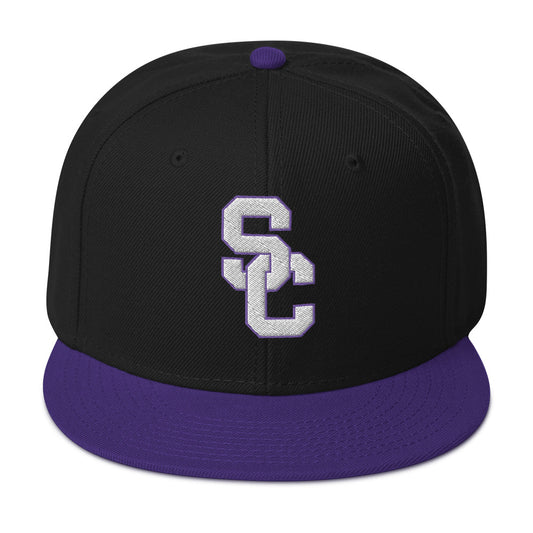 SC Black and Purple with White Lettering Snapback Hat