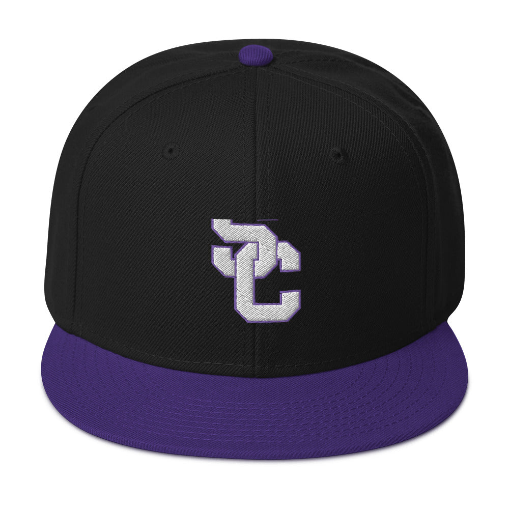 SC Black and Purple with White Lettering Snapback Hat