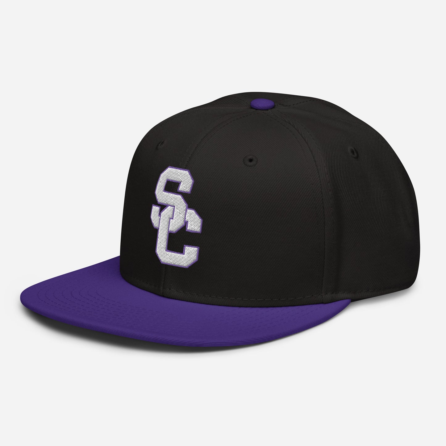 SC Black and Purple with White Lettering Snapback Hat