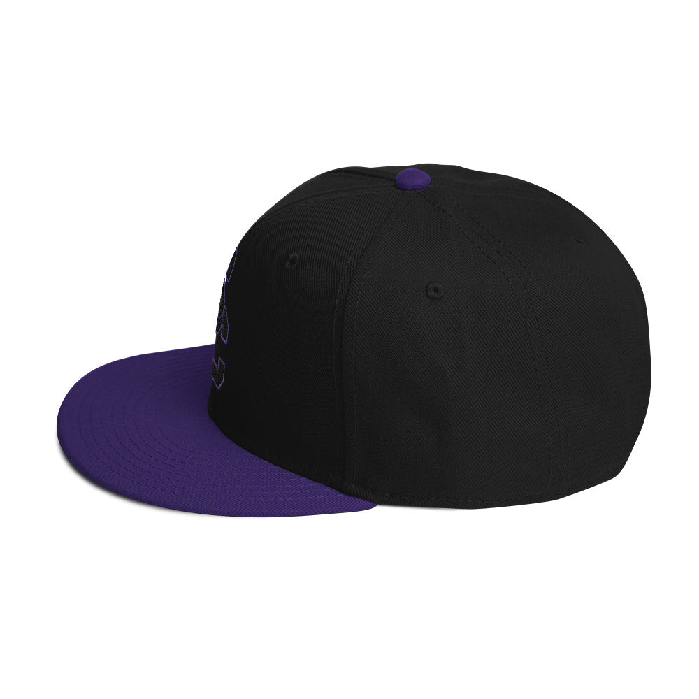 SC Black and Purple with Black Lettering Snapback Hat