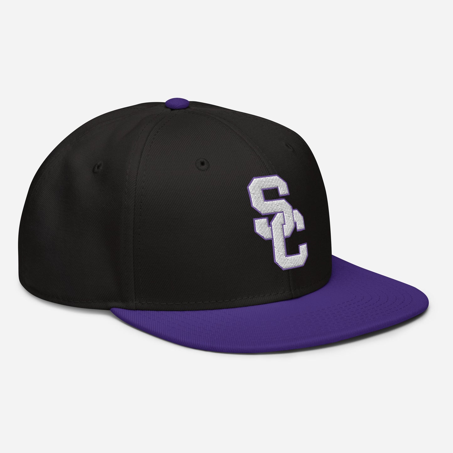 SC Black and Purple with White Lettering Snapback Hat