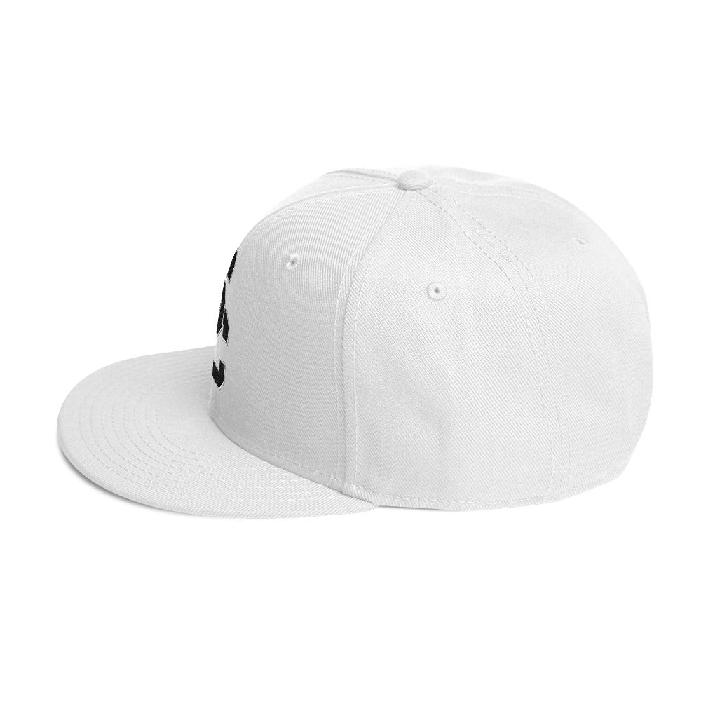 SC White with Black Lettering Snapback Hat