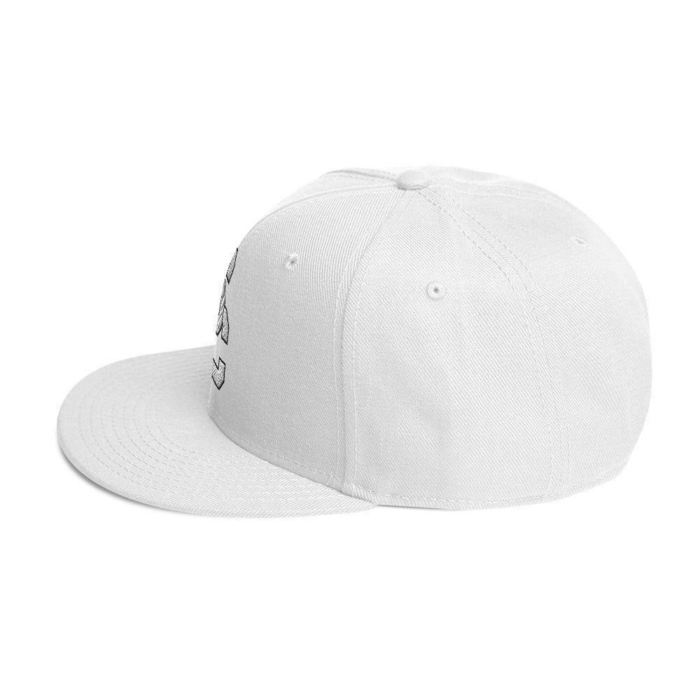 SC White with White Lettering Snapback Hat