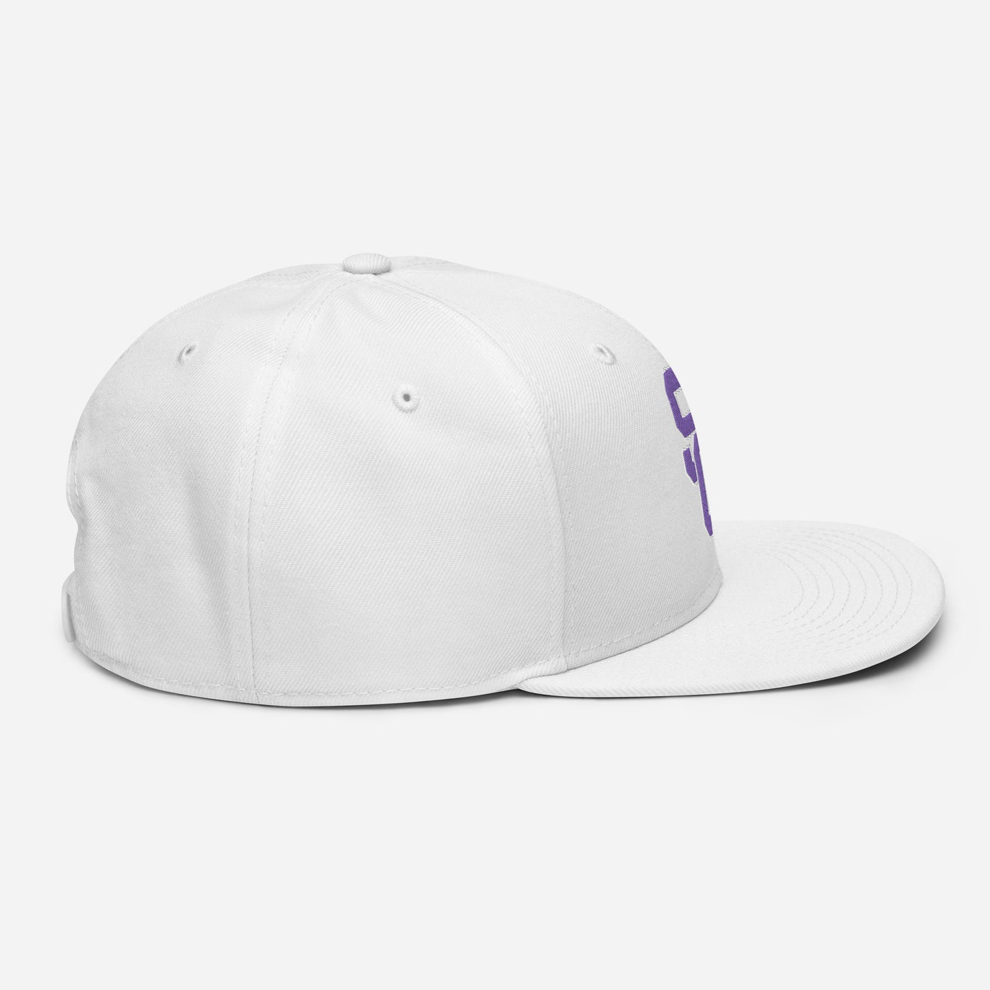 SC White with Purple Lettering Snapback Hat