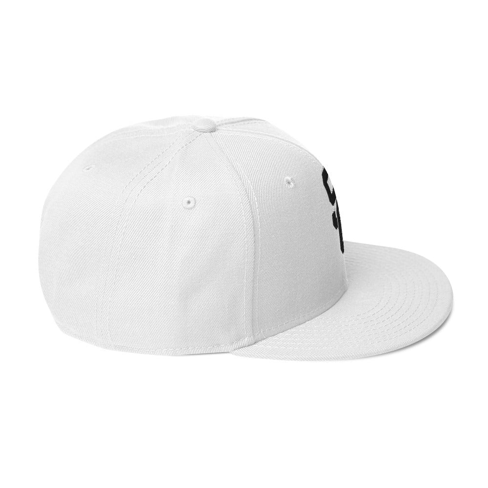 SC White with Black Lettering Snapback Hat