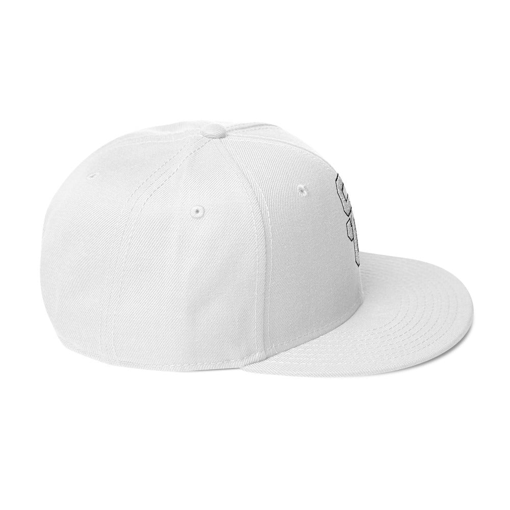 SC White with White Lettering Snapback Hat