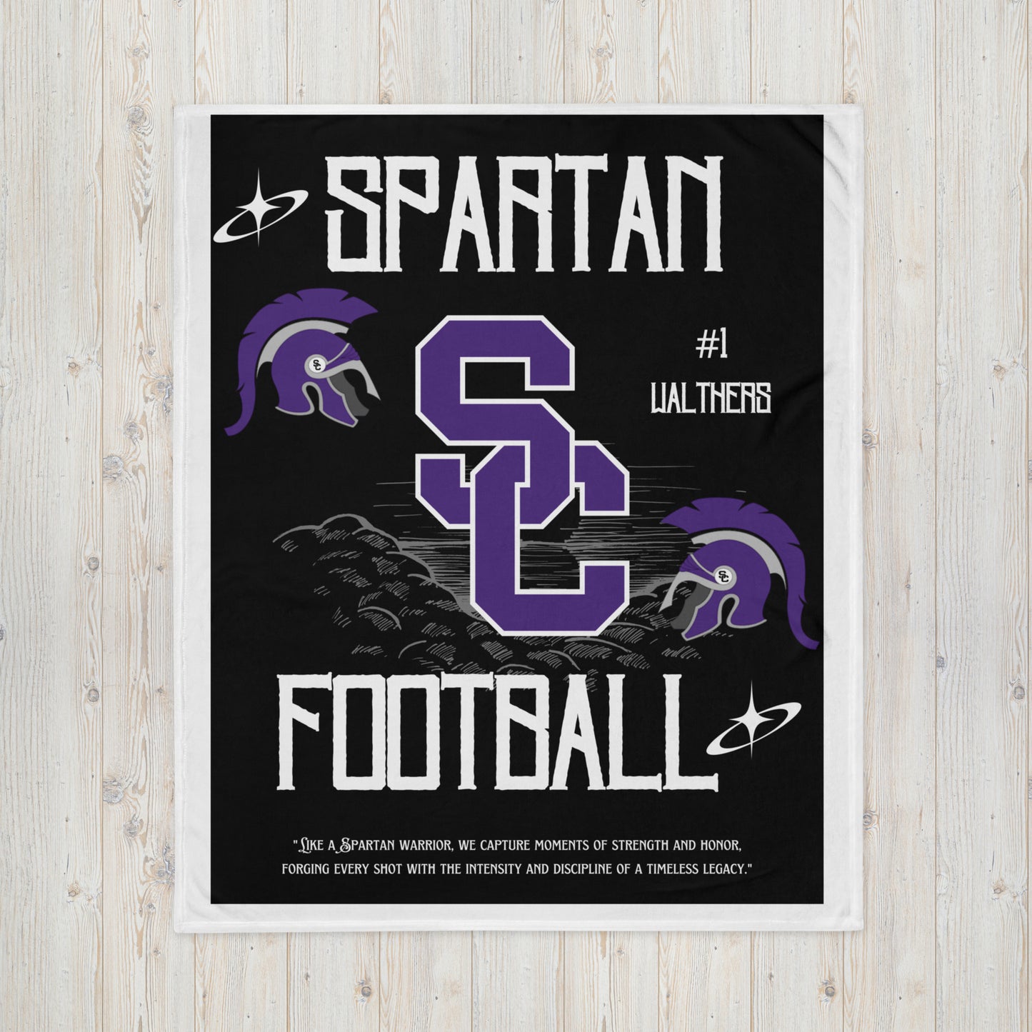 Spartan Football Custom Player Throw Blanket