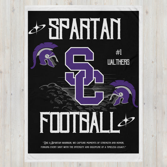 Spartan Football Custom Player Throw Blanket