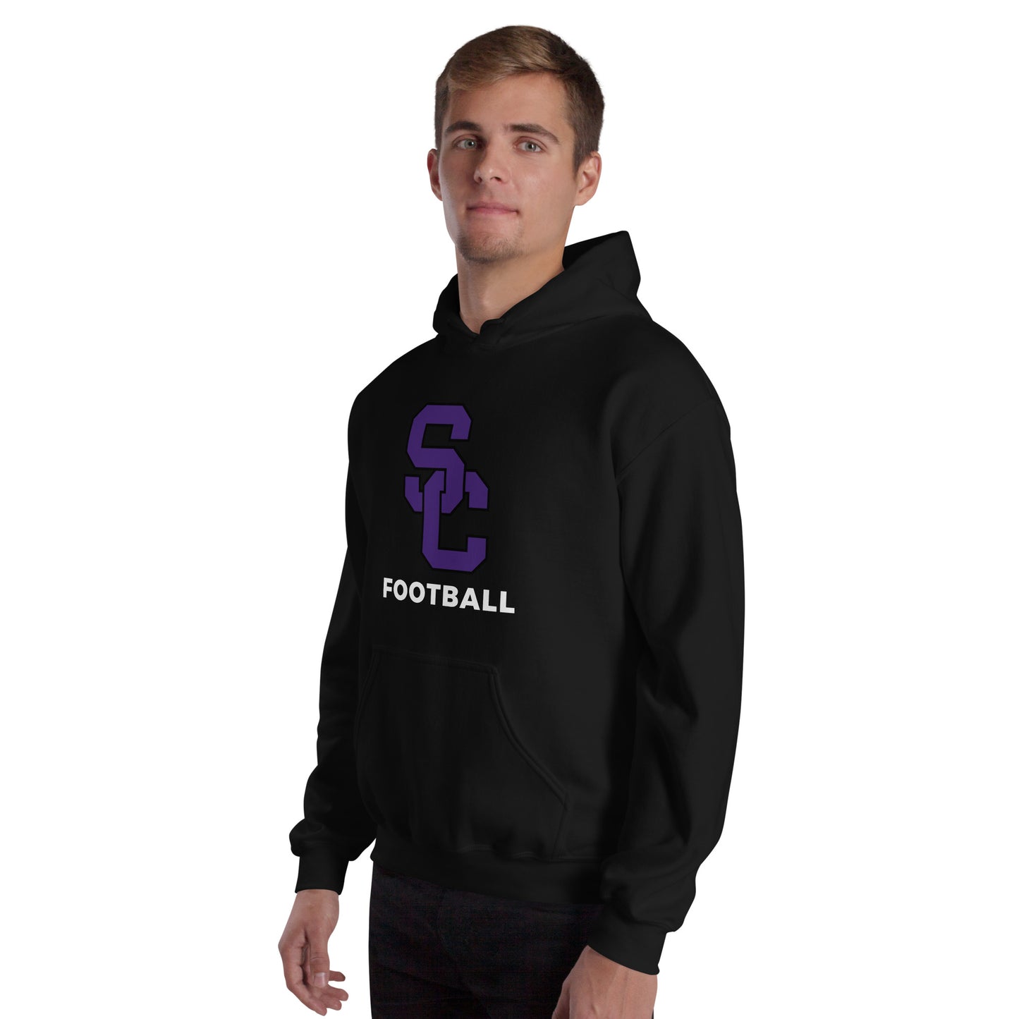 Interlocking SC Football Purple w/ White Unisex Hoodie