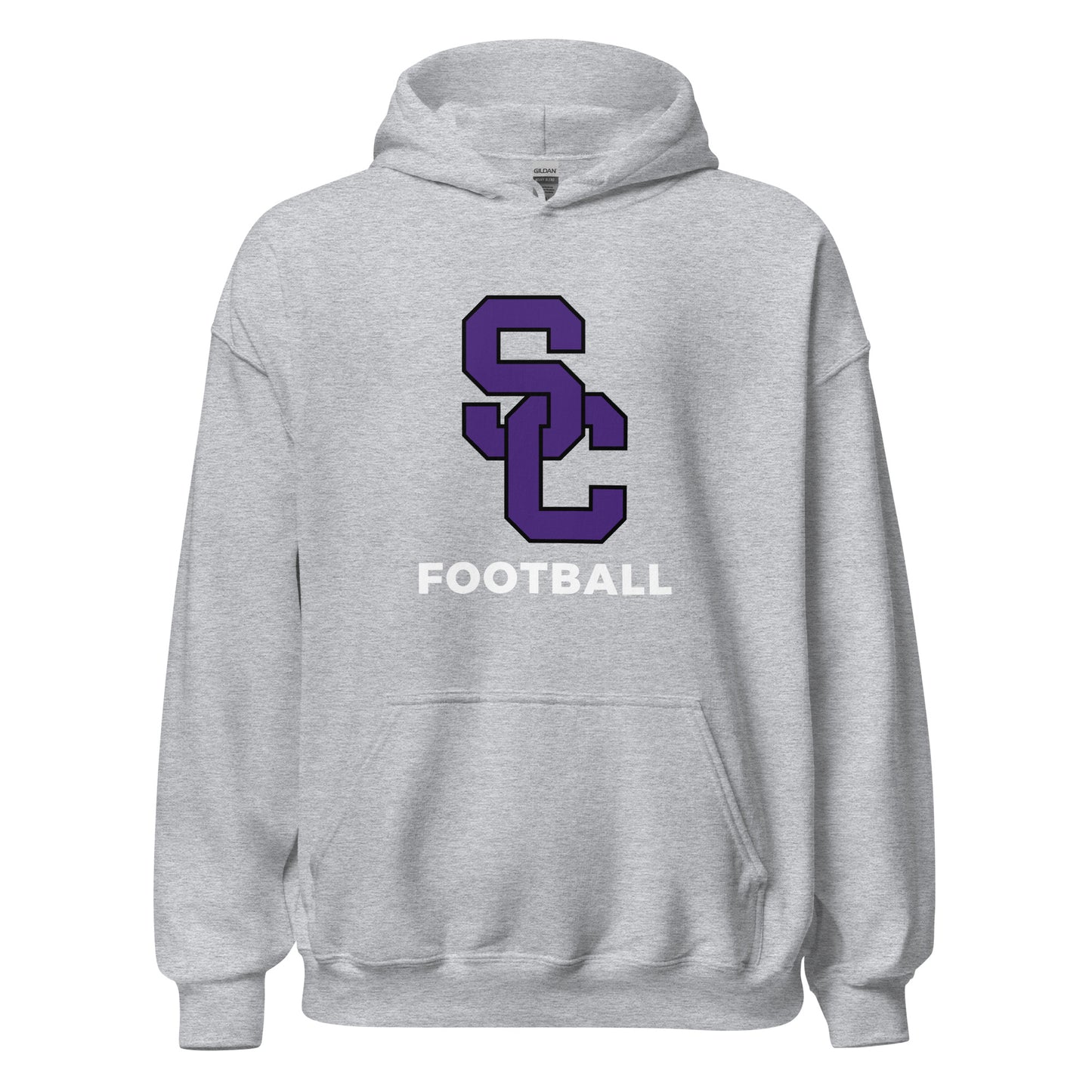 Interlocking SC Football Purple w/ White Unisex Hoodie