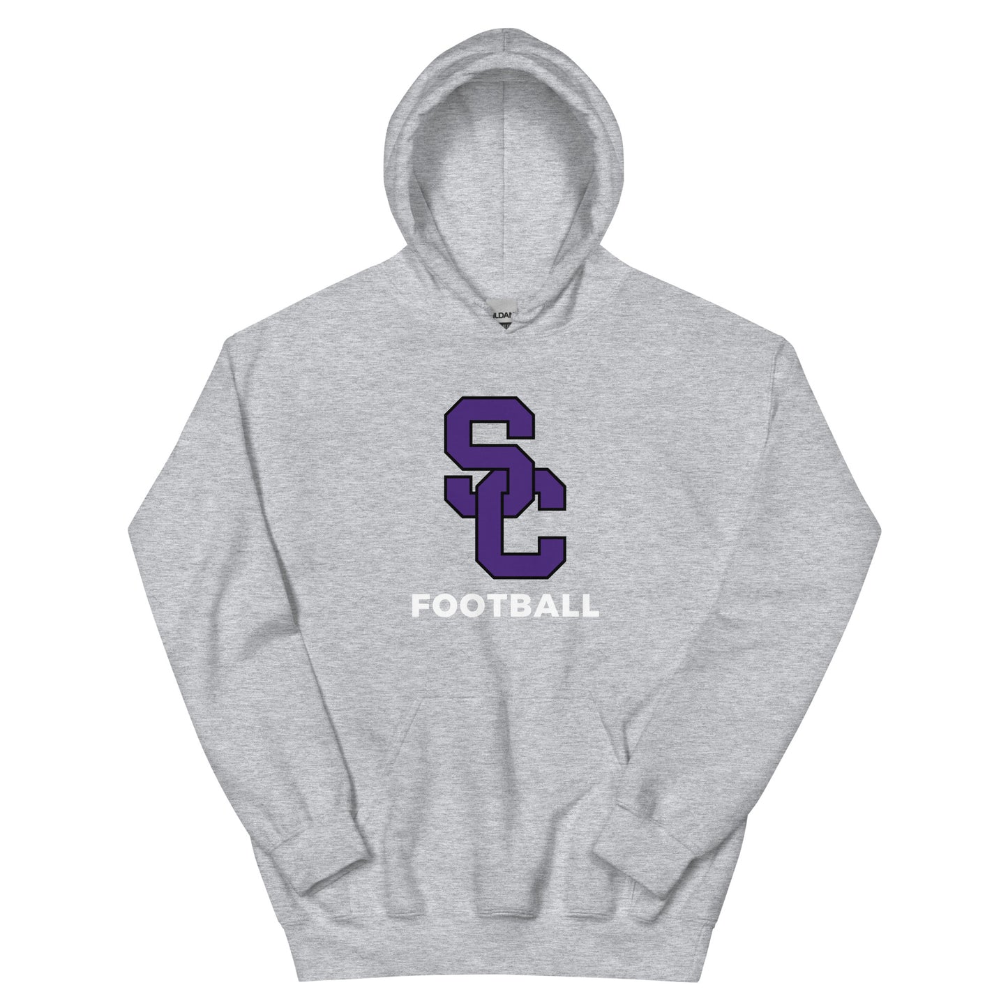 Interlocking SC Football Purple w/ White Unisex Hoodie