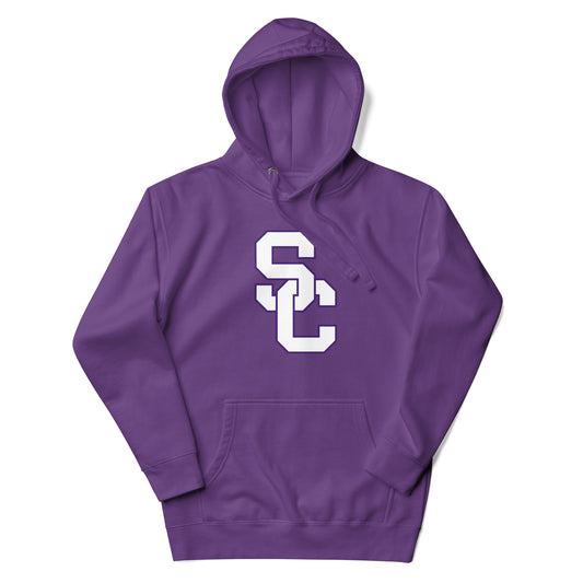 Interlocking SC White w/ Purple Hoodie