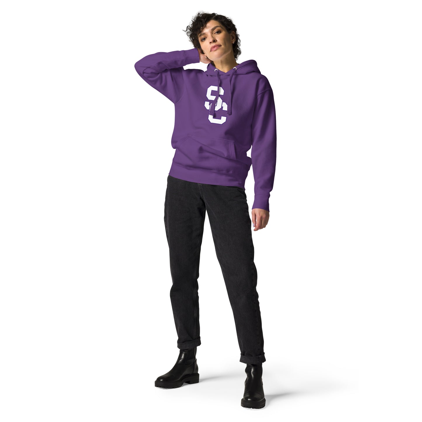 Interlocking SC White w/ Purple Hoodie