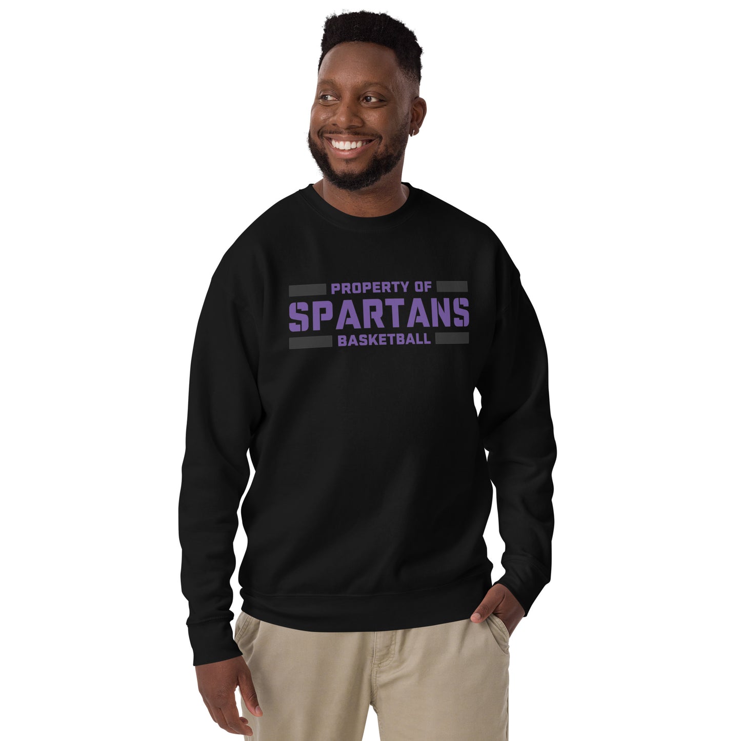 Property of Spartans Basketball Unisex Premium Sweatshirt