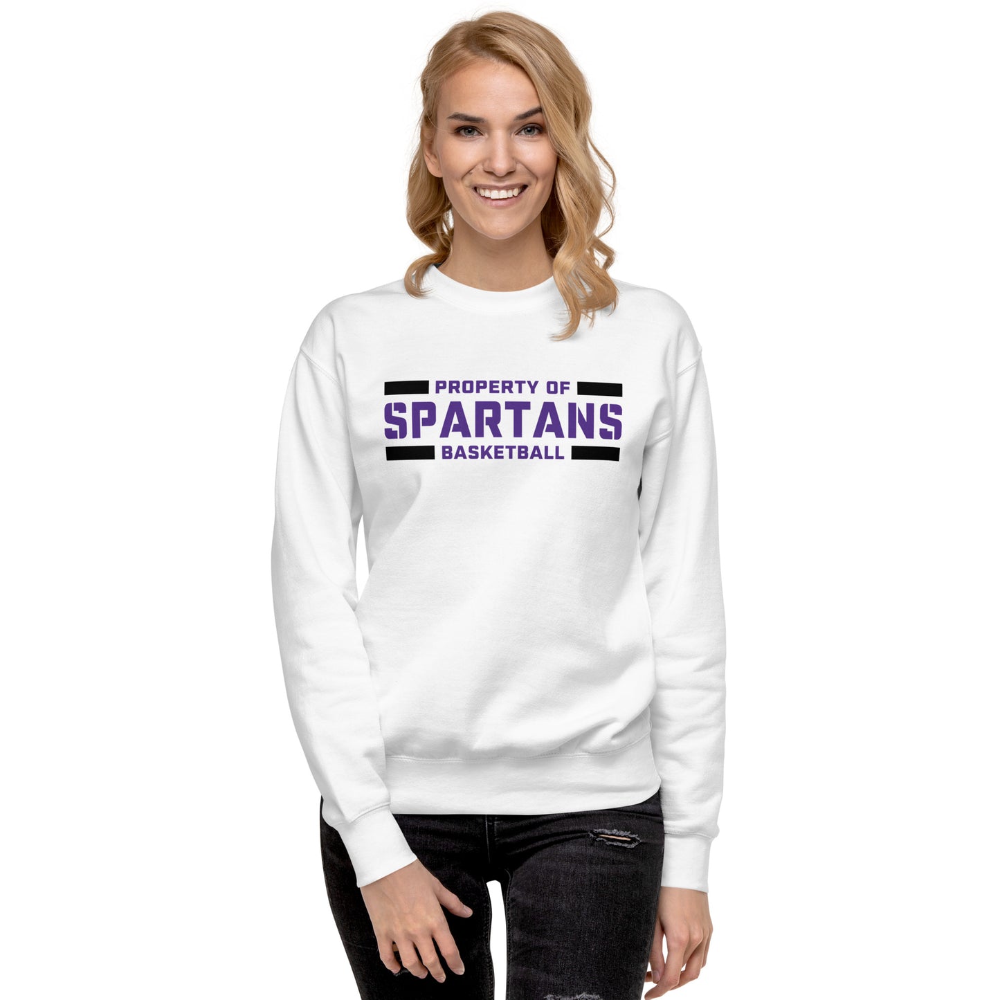 Property of Spartans Basketball Unisex Premium Sweatshirt