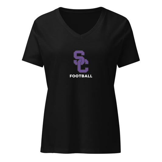 Women’s Spartans Football Relaxed V-neck T-shirt