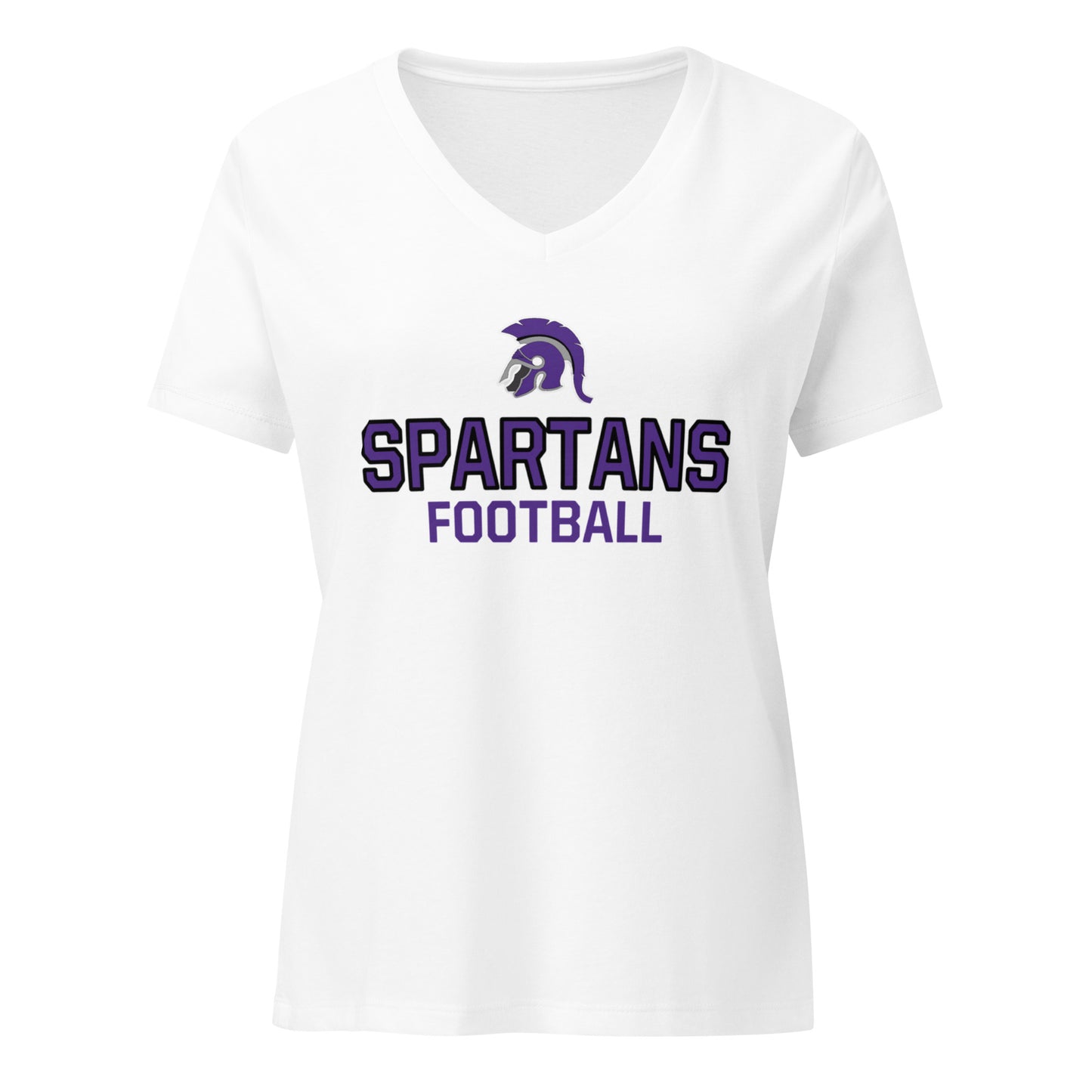 Women’s Spartans Football Relaxed V-neck T-shirt