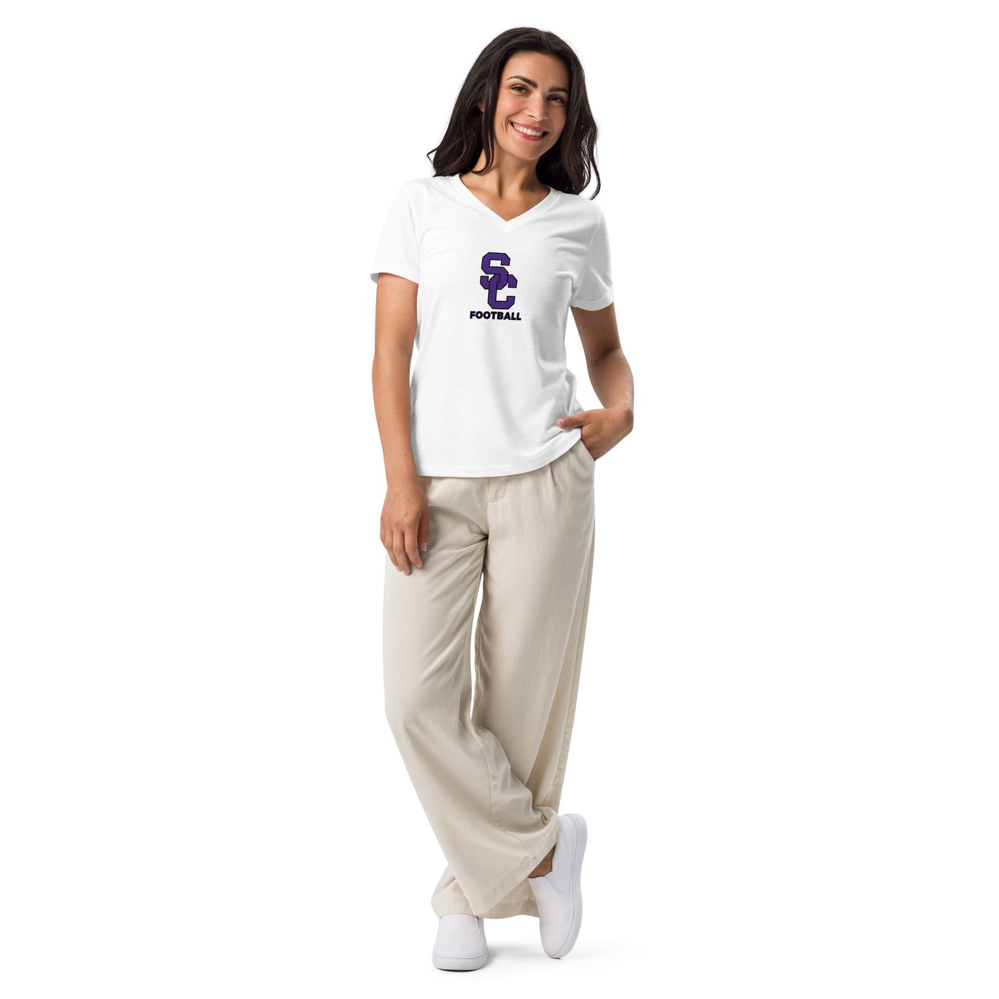 Women’s Spartans SC Football Relaxed V-neck T-shirt