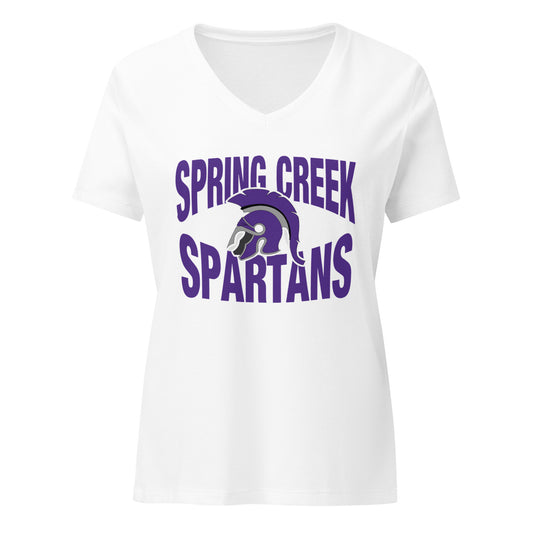 Women’s Spring Creek Spartans Relaxed V-neck T-shirt